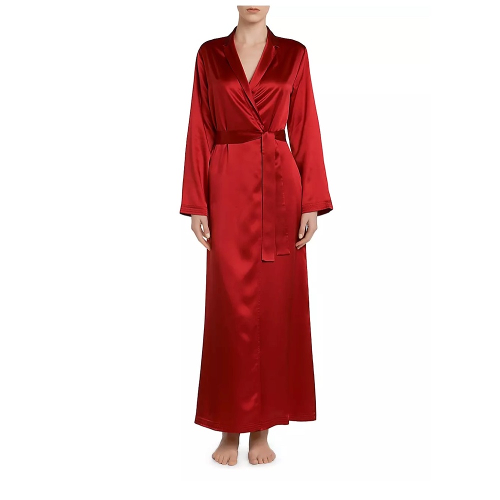 La Perla Vestaglia Long Silk Wrap Robe NWT